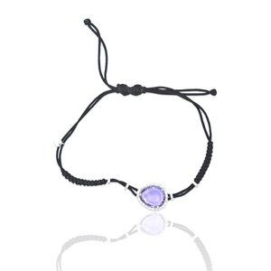 Superoro 18K White Gold Diamond Amethyst Bracelet